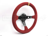 Deep Dish Red Suede Hole 320mm Steering Wheel