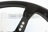 350Mm Perforated Leather Deep Dish Steering Wheel - Car Parts