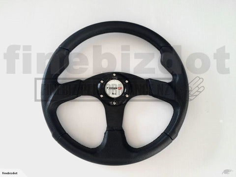350Mm Vinyl Flat Style Steering Wheel - Car Parts