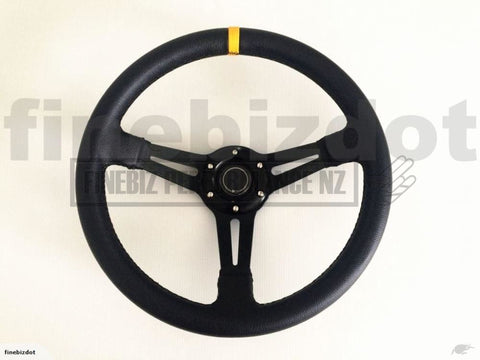 350Mm Vinyl Mid Dish Drift Steering Wheel - Car Parts
