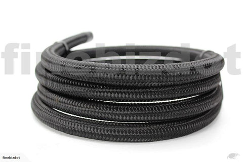 4An Black Nylon Braided Hose - Per Metre - Car Parts