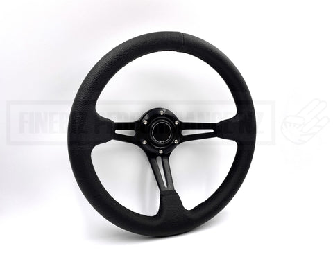Steering Wheel Vinyl Deep Dish Slot 320MM - Black Stitching