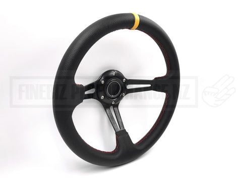 Steering Wheel Vinyl Deep Dish Slot 320MM - Red Stitching