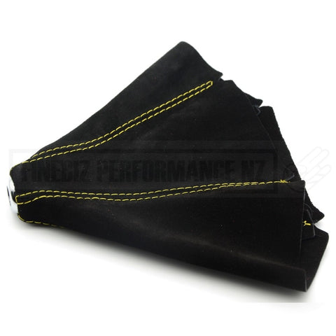 Universal Suede Gear Lever Boot Cover - Yellow Stitching