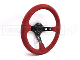 Deep Dish Red Suede Hole 320MM Steering Wheel