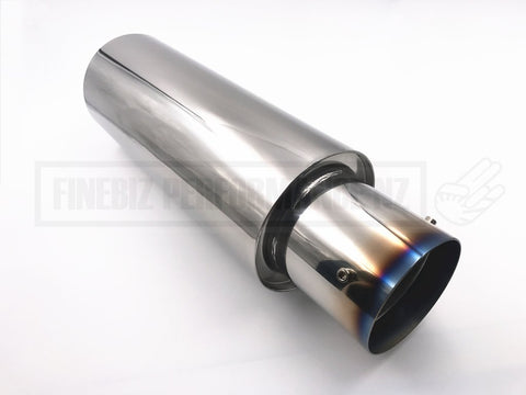 N1 Style Muffler - Stainless Steel  4" Outlet / 3" Inlet