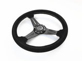 Steering Wheel  - 350MM Suede with White Stitching