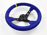 Steering Wheel - Deep Dish Blue Suede Hole 320MM
