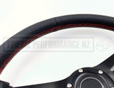 Steering Wheel - Vinyl with Red Stitching 350MM