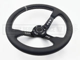 Steering Wheel 350MM Deep Dish - Premium Leather