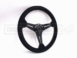 350MM Suede Drift Steering Wheel with Red Stitching