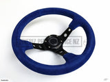 Deep Dish Blue Suede Hole 320Mm Steering Wheel - Car Parts