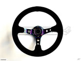 Deep Dish Suede Hole 320Mm Neochrome Steering Wheel - Car Parts