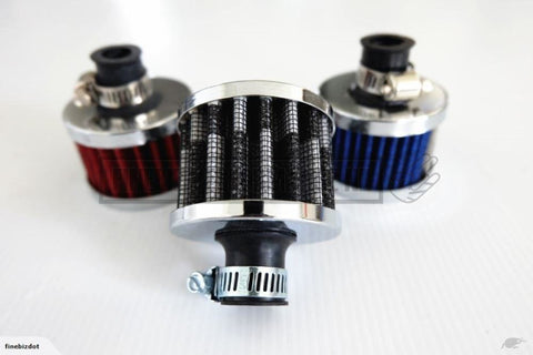 Universal 12Mm Inlet Breather Filter - Red/ Blue/ Checkered - Car Parts